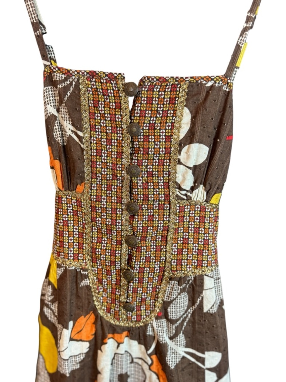 Kenzie Women’s Brown Floral Midi Dress size 4 Rare find!